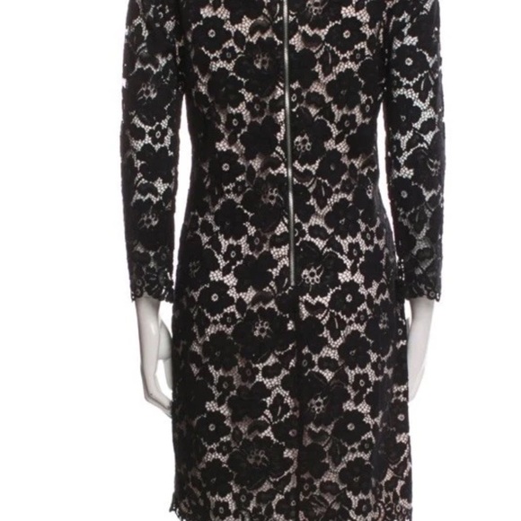 Ted Baker Women Black Ameera Scallop Hem Lace Dress Peter Pan Collar US Size 10 - Picture 5 of 10